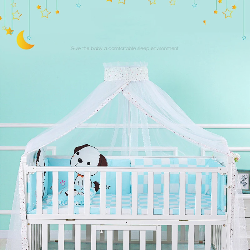 Summer Mosquito Net Baby Canopy Bed Net Stand Infant Cot Dome Mosquito Netting Hanging Bed Curtain Support Foldable Crib Tent
