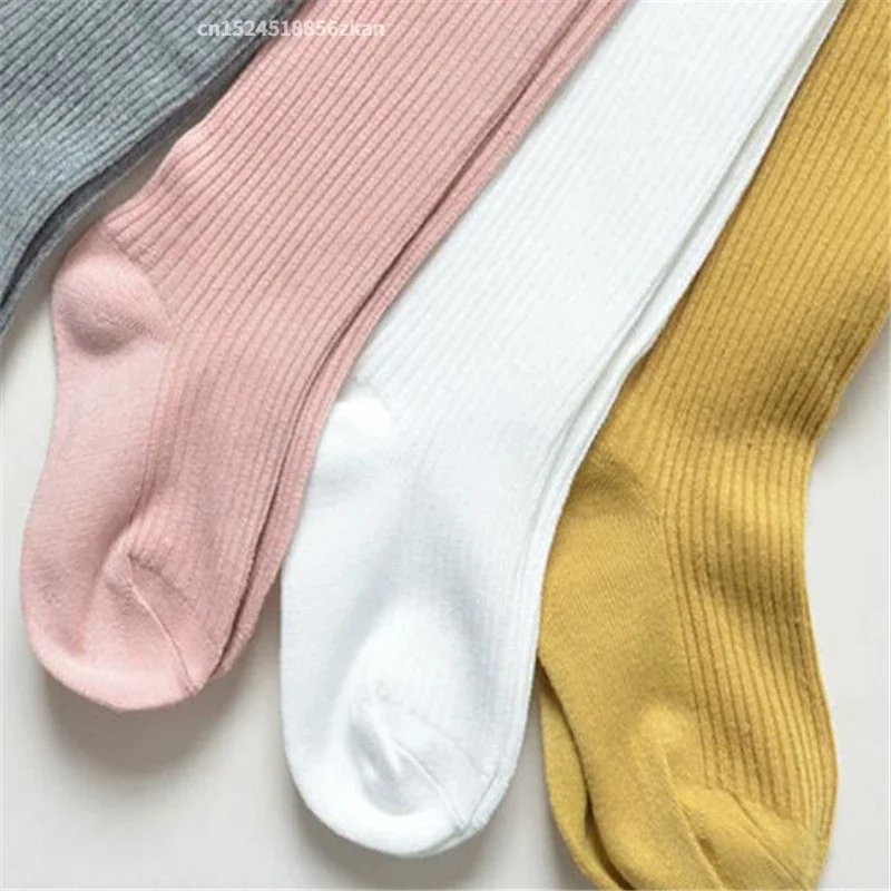 Children's Cotton Knitted Tights Kid's Pantyhose Monochromatic Soft Girl Spring Autumn kids tights