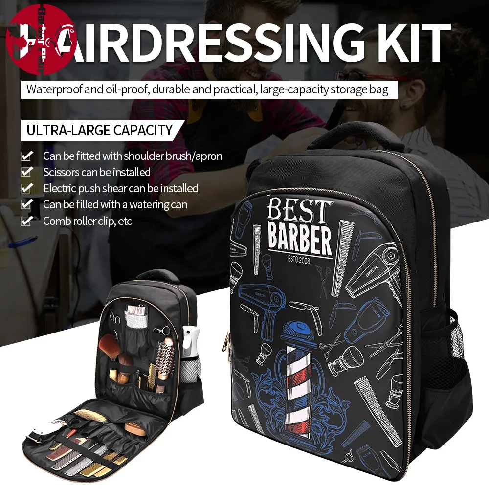 Pro Salon Barber Tool Bag Portable Hairdresser Large Capacity Multifunctional Travel Backpack Barbershop Hairdressing Supplies