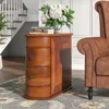 Nightstands Wood, Narrow Solid Side Table 2-Drawer Slim Chair Side Table, No Assembly Required, Nightstands 3