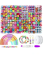 DIY bracelet kit clay beads set Rubber Bands Bracelet Making Kit Creative Jewelry Set Ideal Gift for Little Crafters Vibrant DIY 6