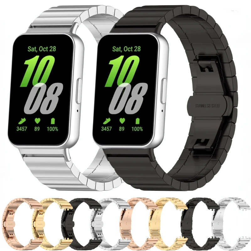 Metal Stainless Steel Fashion Wristband - Comfortable & Durable Strap for Samsung Galaxy Fit 3