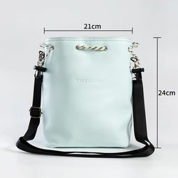 Compact Waterproof Leather Camera Bag with Shoulder Strap for Photography Essentials (Blue L)