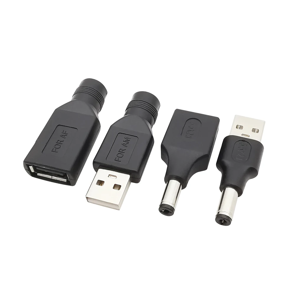 USB to 5.5mm DC Power Charging Adapter, Male/Female Converter Connector, 5V