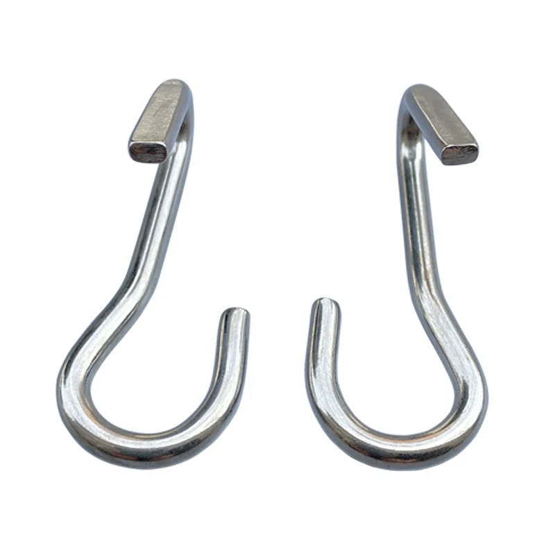 10 Pairs Stainless Steel Hooks Curb Chain Hook Double Hook With Left And Right Sides 4