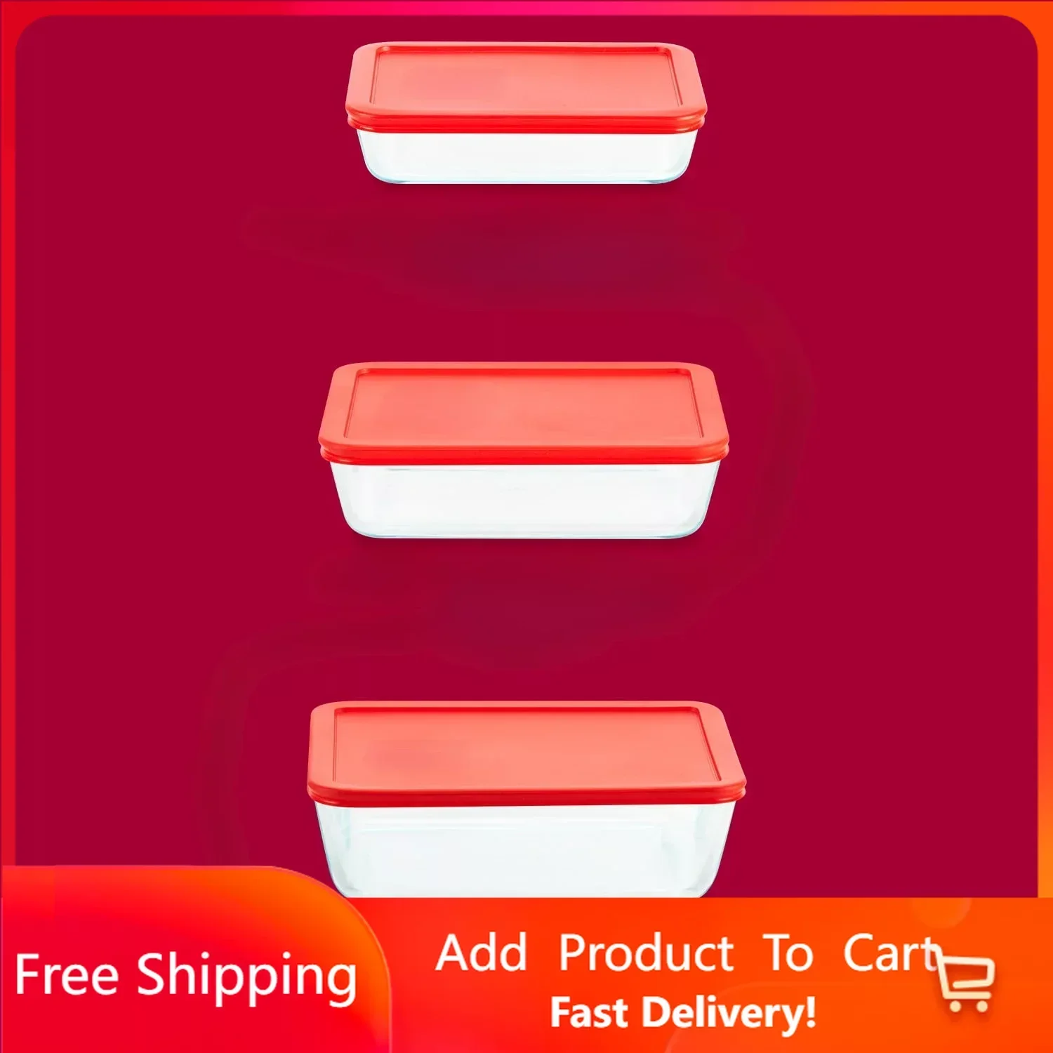 

Simply Store Glass Storage Container, 6 Piece, Kitchen Organizer, Food Tray , Food Storage Containers , Food Storage Rapid Tran