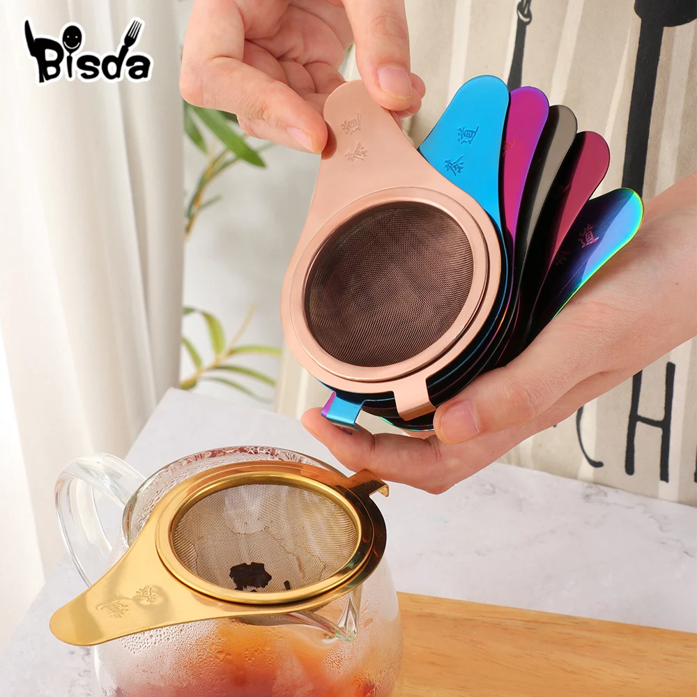 1Pc Stainless Steel Tea Strainer Fine Mesh Tea Infuser Leaf Funnel Reusable Tea Filter Fruit Juice Soy Mini Sieve Accessories