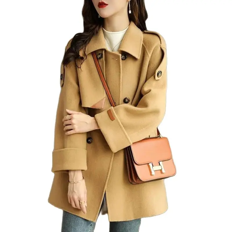 2023 Autumn Winter New Fashion All-Match Korean Version Loose And Thin Casual All-Match Small High-End Woolen Women's Coat Trend