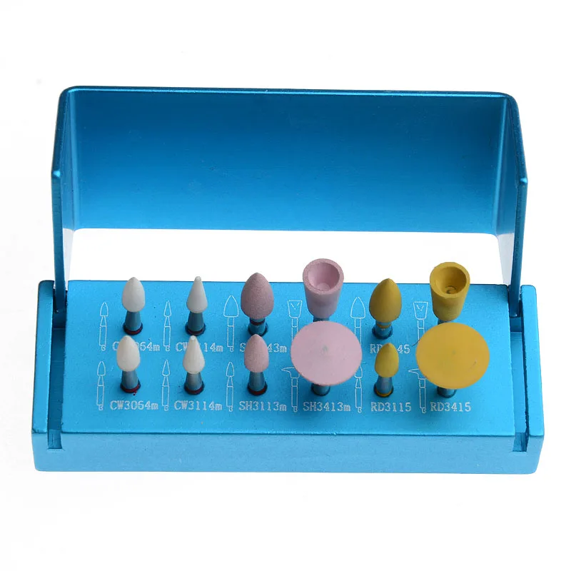 10 teile/schachtel Dental Zirkonia Polieren Kit für Niedrige Geschwindigkeit Contra Winkel Diamant Polieren Set RA 1112/2112/3112 – Detail 1