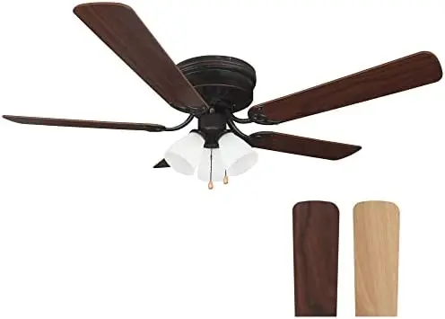 

157388-SN Millbridge 52-Inch Traditional Indoor Tri-Mount Ceiling Fan, Reversible Blades, Satin Nickel