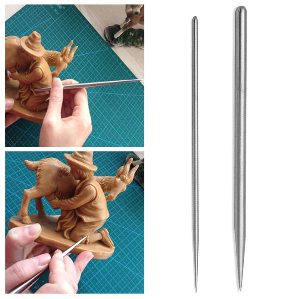 Pottery Modeling Stick Acupressure Texture Creasing Indentation Sharp Pottery Clay Tool Carving Clay Stainless Steel Tool