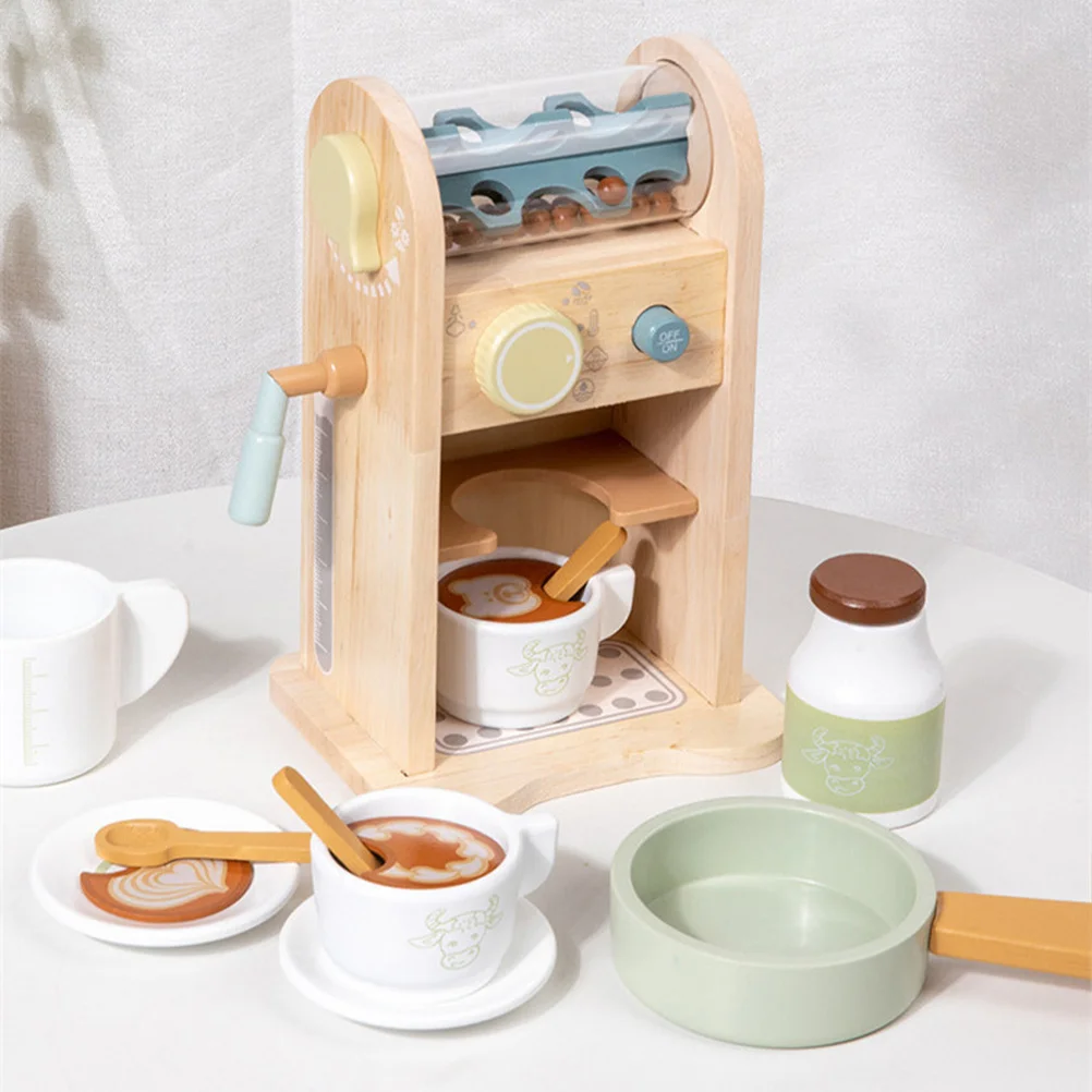 

Wooden Coffee Maker Machine Playset Role Play Kitchen Coffee Makers Playset Toy Pretend Play Toys For Kids