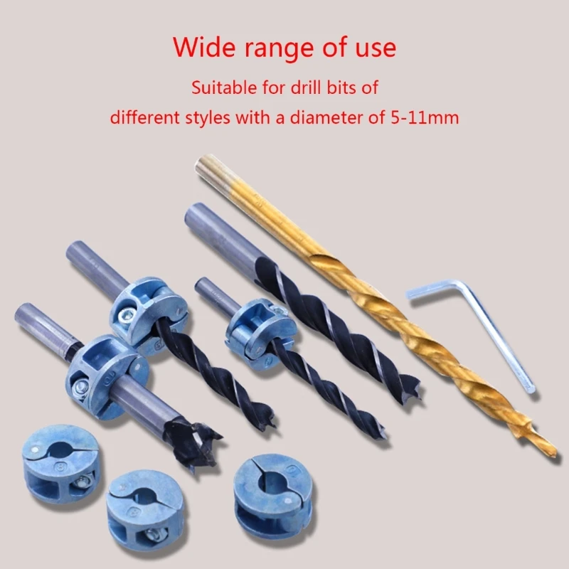 Woodworking Drill Stop Collar Set 5mm-11mm Drilling Bit Depth Stopper Ring