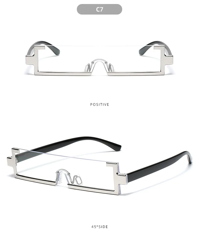 Klassische kleine Rahmen Rechteck einteilige Sonnenbrille Männer Frauen Y2K Trend Marke Design Outdoor Straßenfotografie Sonnenbrille UV400 – Detail 13