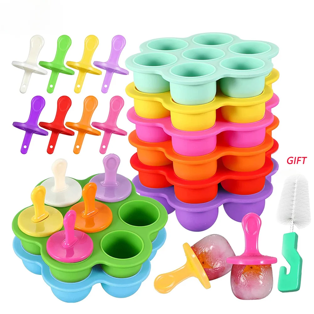 Blue Silicone Cute Mini Ice Pop Mold Ice Cream Maker Mold Owl Popsicle Mold  with Sticks