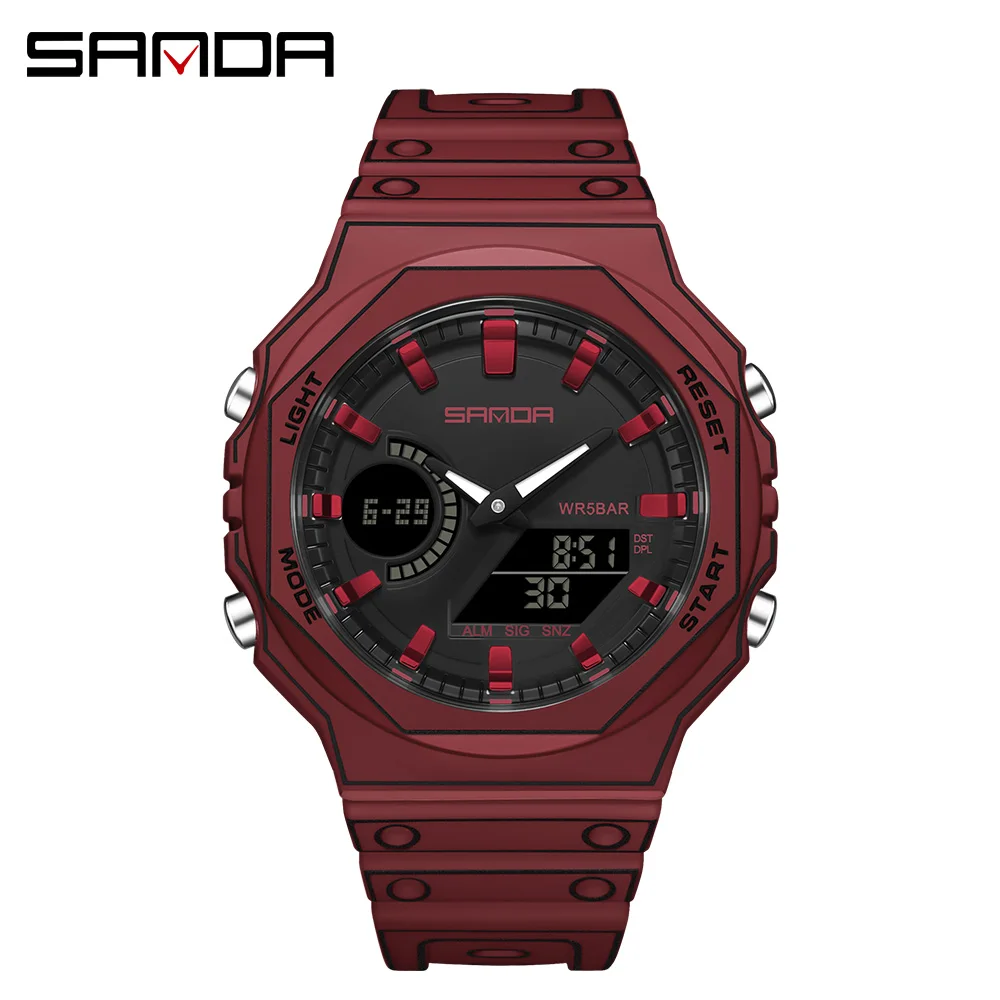 Dual Display Luminous Wristwatch with Stopwatch and Alarm