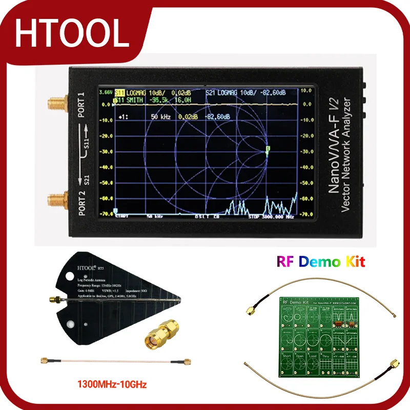 Network Cable Tester Network Tool Set NanoVNA F V2 Vector Network Analyzer 4.3-inch VNA Handheld Antenna RF Tester WIFI