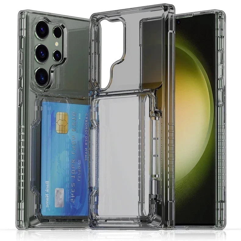 Transparent Card Slot Holder Wallet Case with Soft Cover