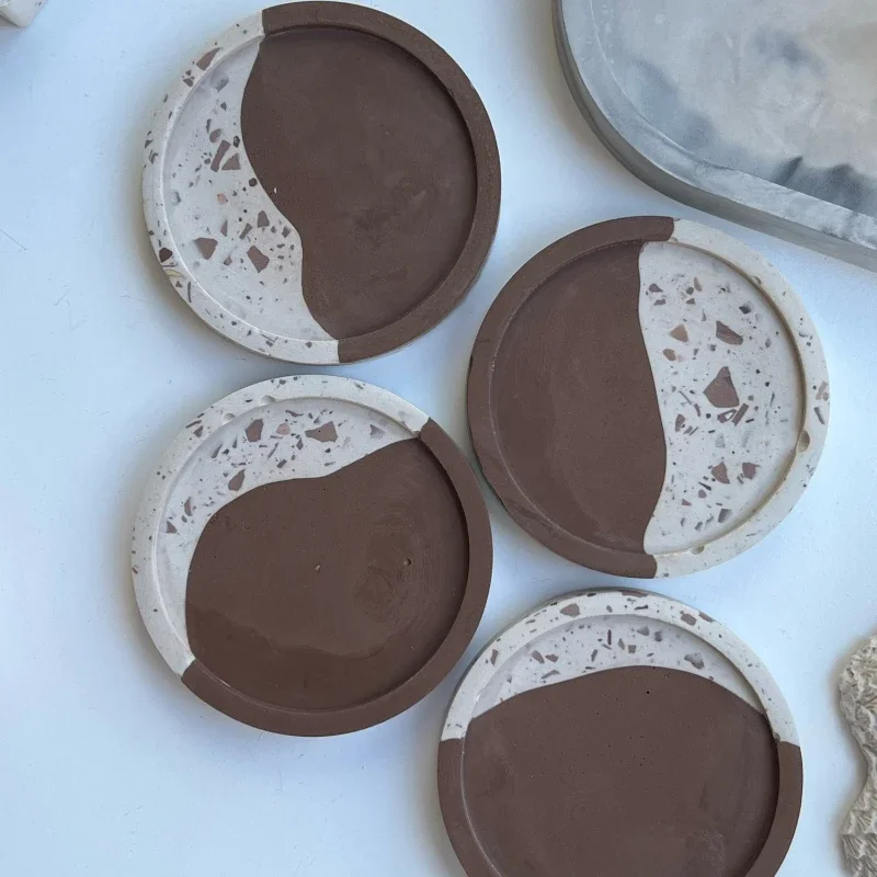 Tray Concrete Molds Storage Tray Epoxy Resin Mold DIY Coaster Making Tools Square Heart Shaped Cup Mat Mold Craft Decoration silicone mold