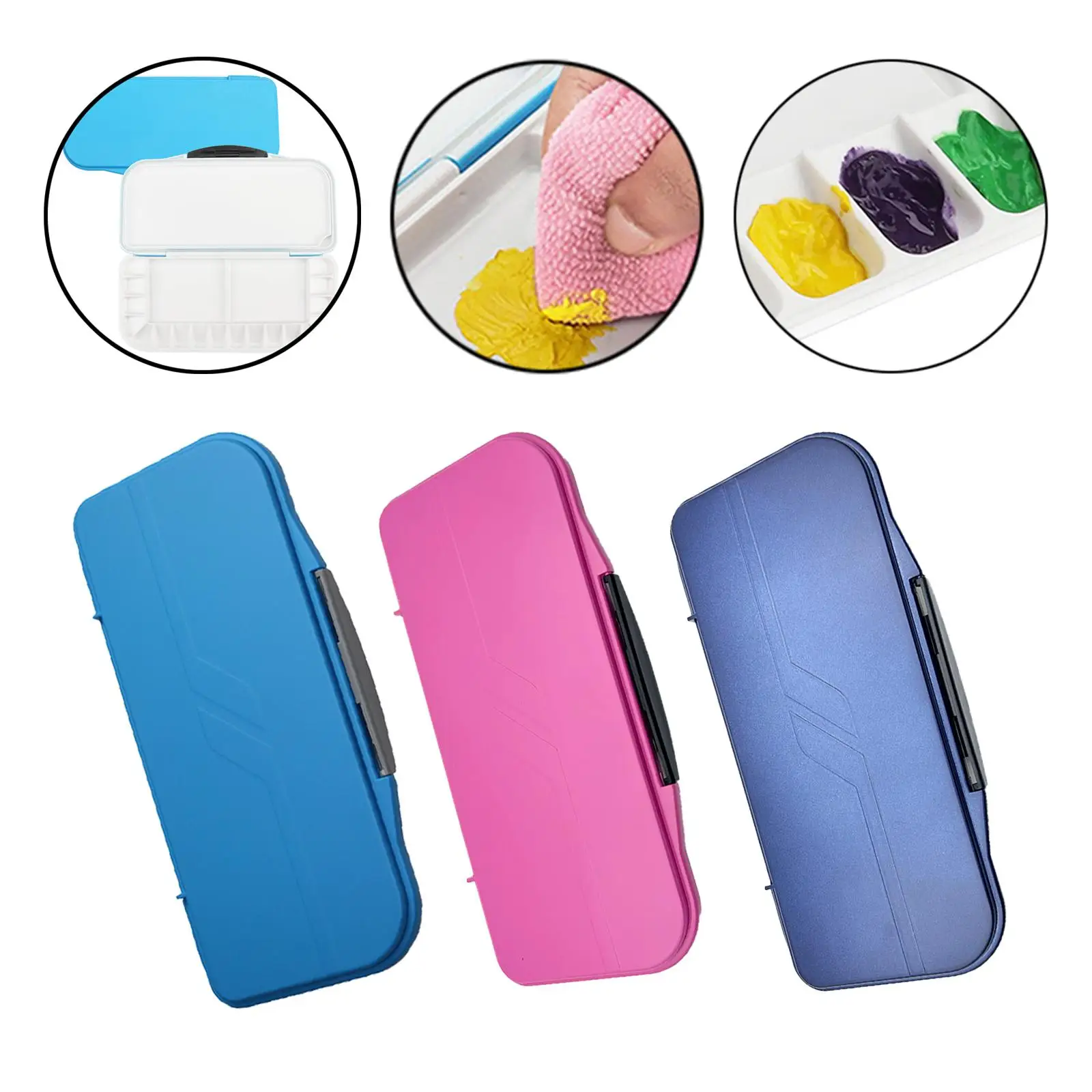 Airtight Watercolor Palette Paint Tray 18 Well Leakproof Portable Paint Box Watercolor Tin Box for Oil Painting Acrylic