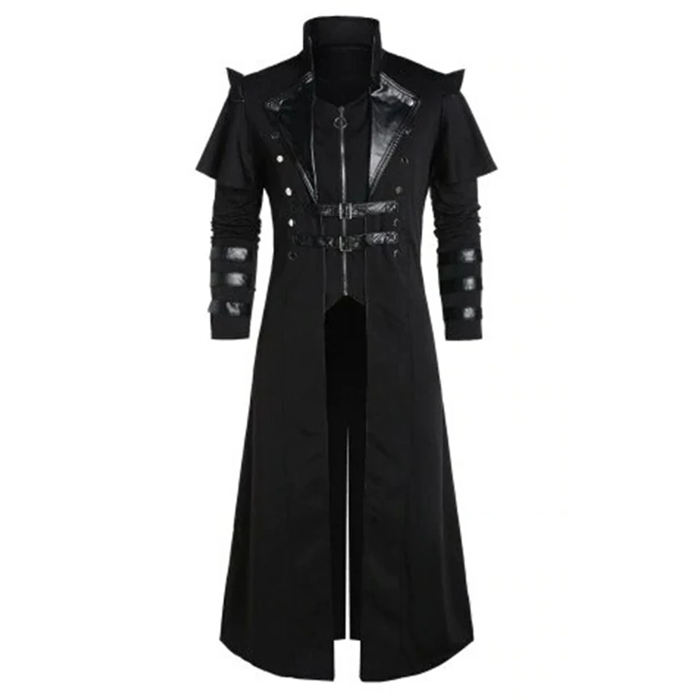 2022 Fashion Dress Men Men\\\\\\\'s Steampunk Tailcoat Jacket Victorian Assassin Black Comfortable Costume Elf Pirate