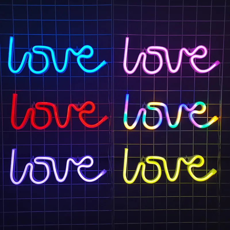 Neon Sign Love LED Neon Sign Light Glowing For Valentine's Day Propose Festival Home Party Decor Adult Gift