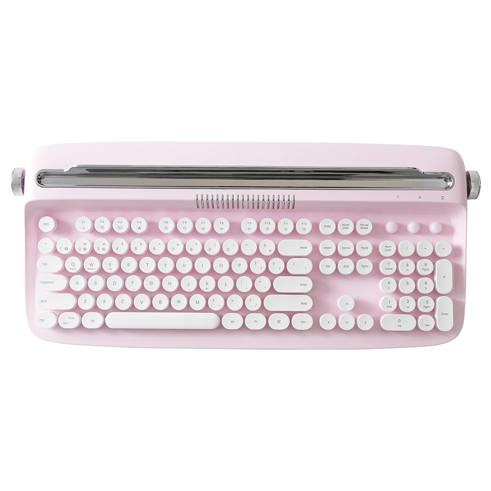 Yunzii-actto B503 Máquina de Escrever sem Fio Bluetooth Retro Teclado Estético com Suporte Integrado para Vários Dispositivos Baby Pink