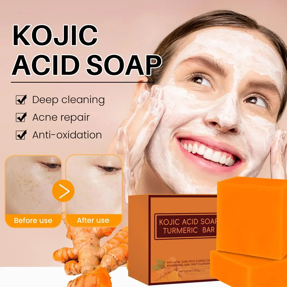 

100g Kojic Acid Soap Kit Facial Cleaning Pores Dirt Acne Blackhead Anti-Acne Remove Deep Cleaning Oil Control Whitening Skin