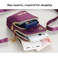 Mobile Phone Bag Women's Crossbody Mini Bags Fashion Mom Mommy Coin Bag Neck Hanging Running Cover Shoulder Bag 3 Layer Wallet - Image 4