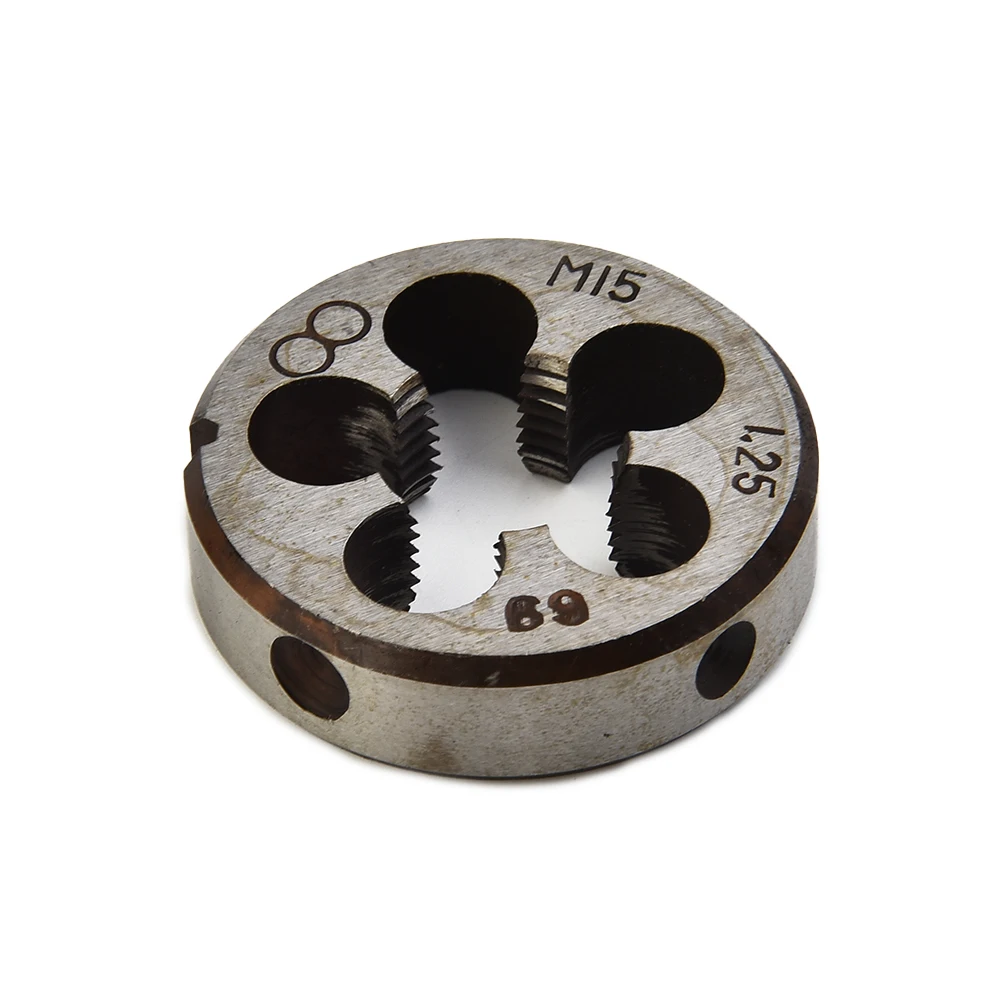 미터법 나사 탭 다이 높이 10mm 고속강 (M2) 다이 직경 38mm 금속 가공용 직선 플루트 탭