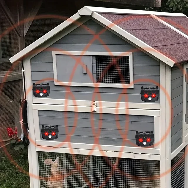 Owl shape 2generation Light Alarm Motion Sensor Siren Sound Alert & EDs Flash Warning Strobe Security Alarm System for Farm Vill 5