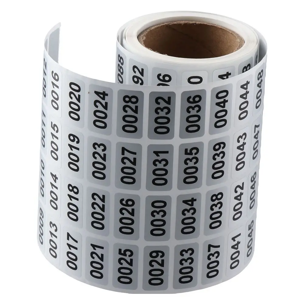 2000PCS Number Stickers Inventory Stickers Asset Tags Consecutive Number Stickers Self-Adhesive Numbered Labels (1-2000)