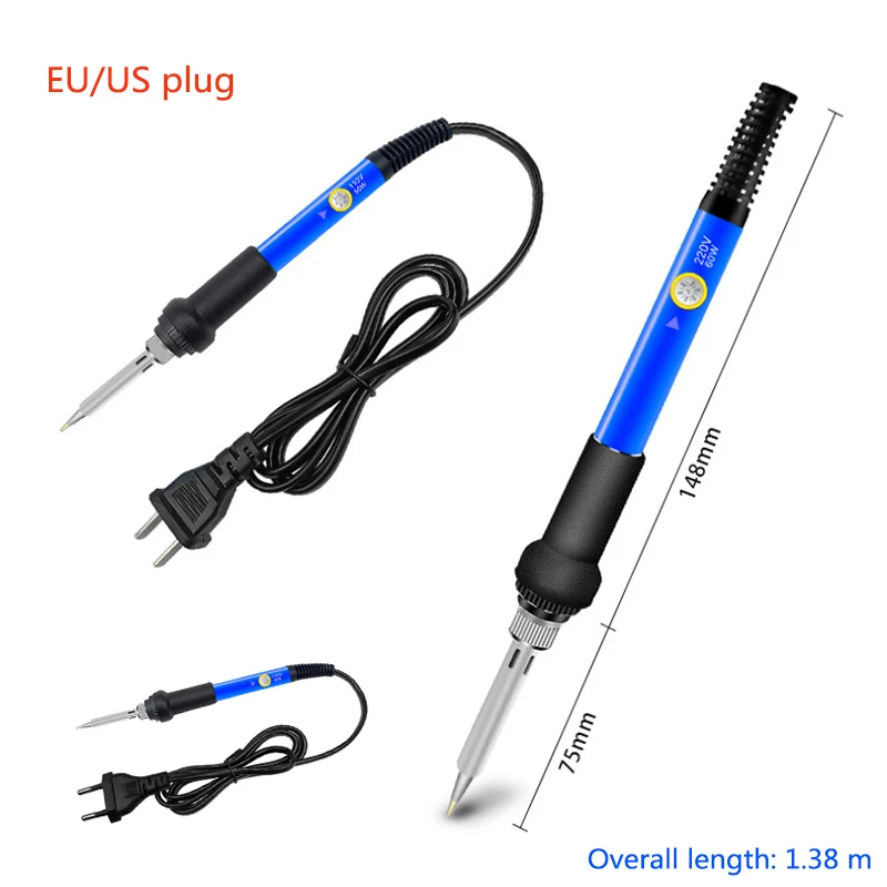 Mini Soldering Iron Adjustable Temperature Electric Solder Iron 60W Welding Solder Rework Station Heat Pencil Tips Repair Tool led soldering iron station stand w welding magnifier glass clip clamp third hand magnifying glass soldering holder repair tool