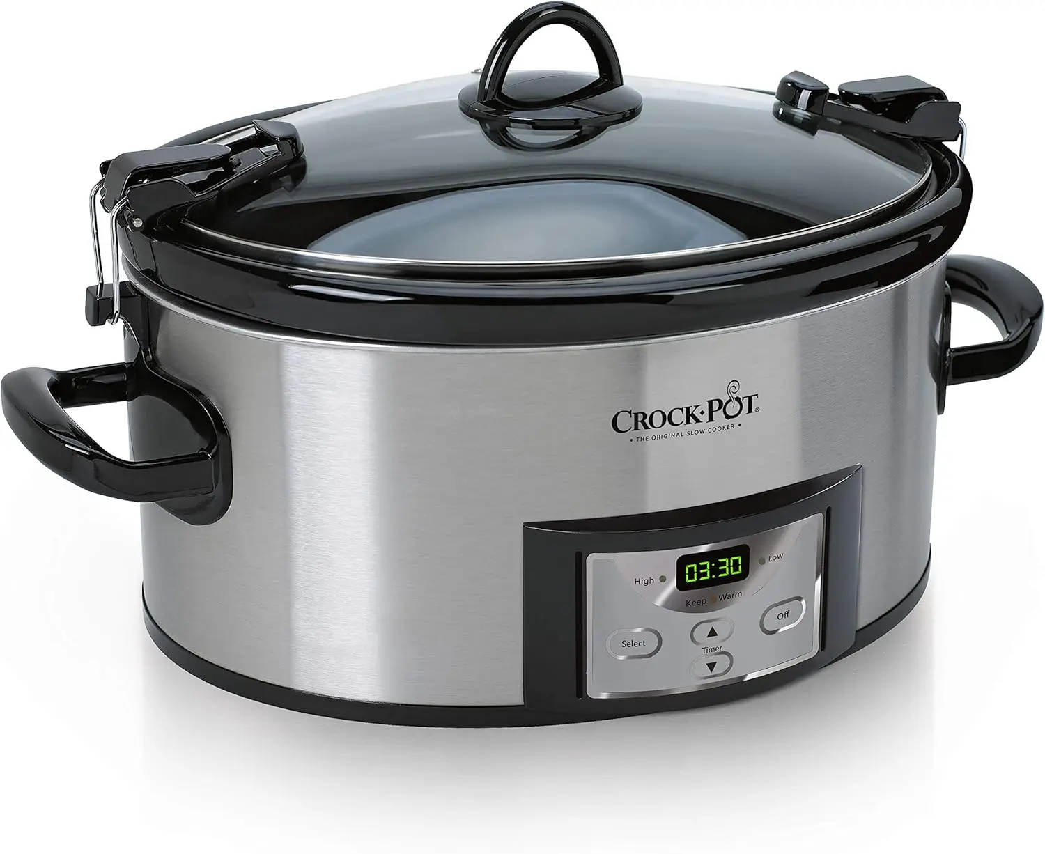 6 Quart Cook & Carry Programmable Slow Cooker with Digital Timer, Stainless Steel (CPSCVC60LL-S), pack of 1