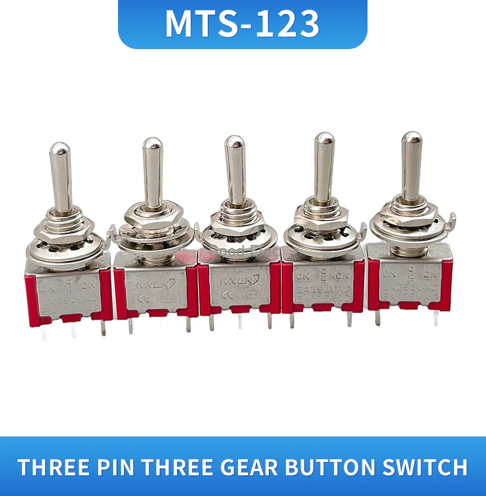 Interruttore a bilanciere, interruttore elettrico, 5 pezzi SH Serie T80-R R8016A-P14 3Pin Momentary MOM-Off-MOM Self-SPDT Interruttore a bilanciere e a paletta (Color : 5pcs Red) ( Color : 5pcs Red
