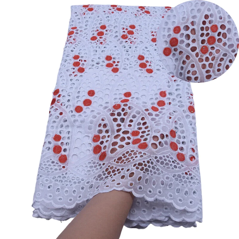 Clearance Sale Nigerian Cotton Lace Fabric High Quality 5 Yards African Dry Lace Fabric Elegant Dress for Women Sew A1778