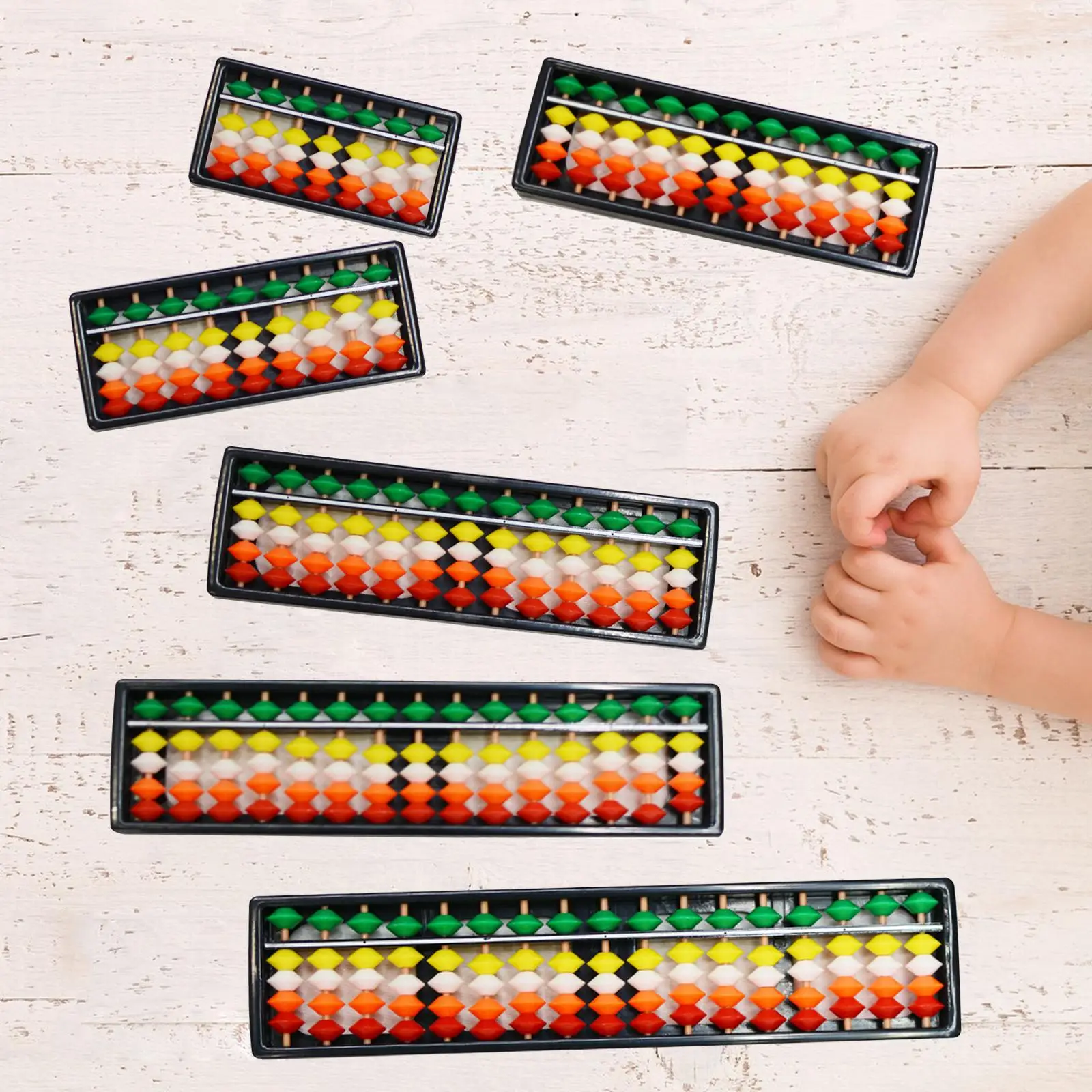Professional Abacus Colorful Beads,Kid Calculating Tool Educational Toy with Reset Button for Kids Kindergarten Adults