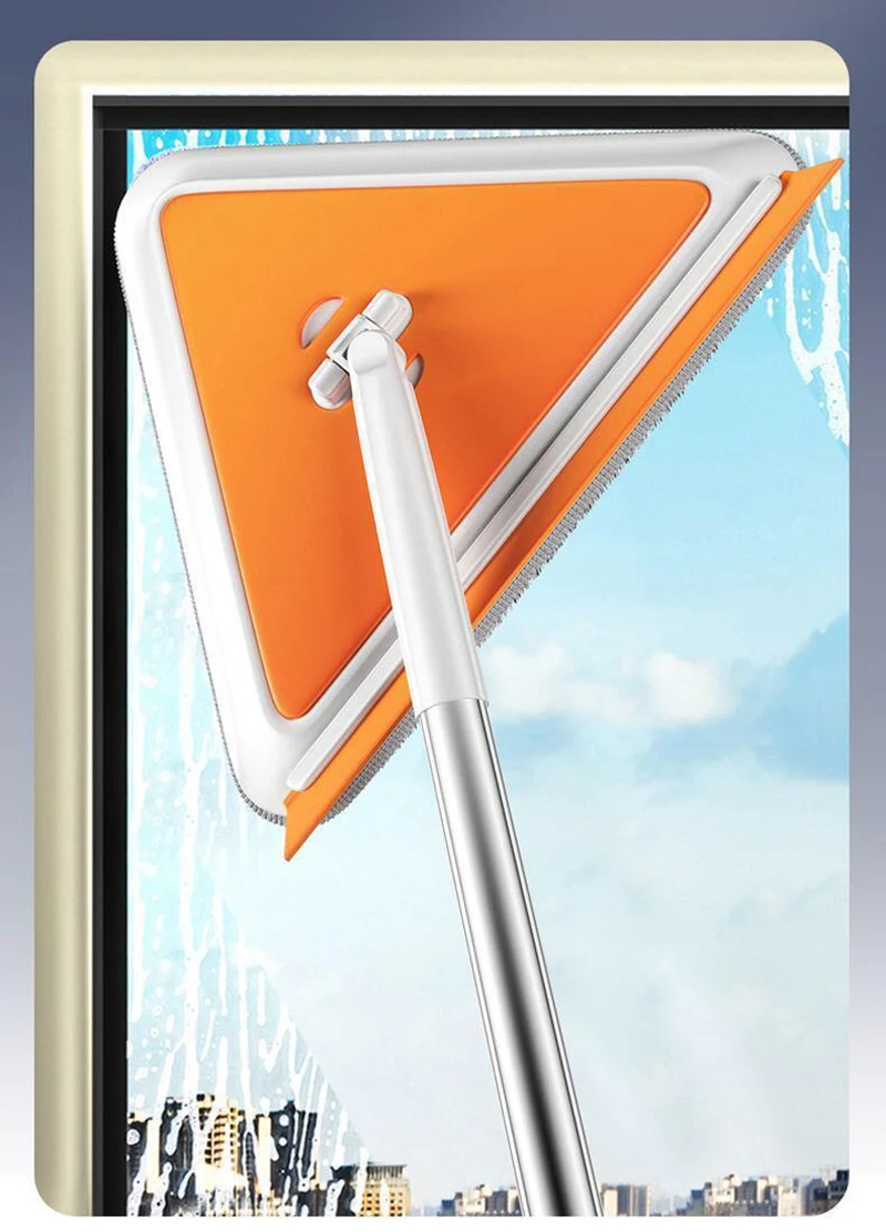 Glass window scraper telescopic silicone strip wiper scrapper brush dusting triangle mop for window toilet floor drying