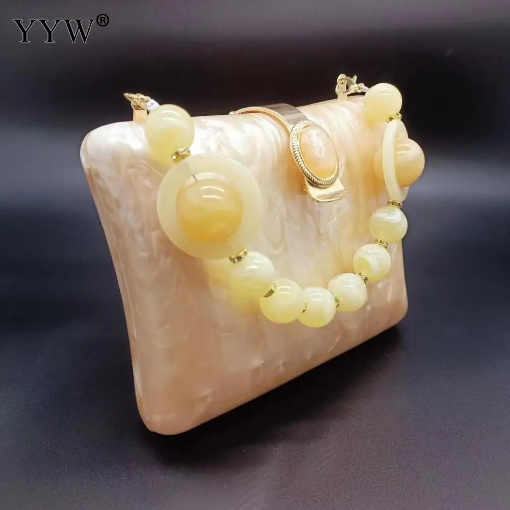 Evening Clutch Bags For Women Acrylic Pearl Shell Bead Handbag For Wedding Banquet Party Chain Crossbody Purse Designer Bag 2023