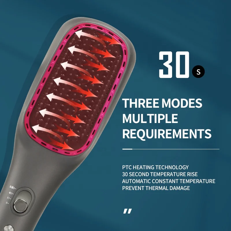 Kemei Electric Hair Brush Multifunctional One-Step Hair Dryer Ion- Straightening Curling Iron Blower Comb Hot Air Styling Tool