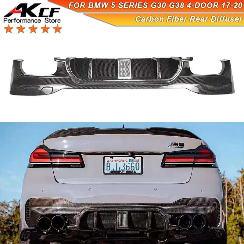 

Carbon Fiber Rear Diffuser For BMW 5 Series G30 G38 M5 F90 LCI 4 Door Car Rear Bumper Diffuser Rear Side Splitters Spoiler Lip