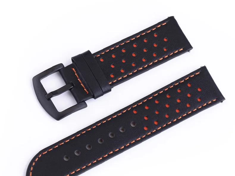 Leather Hole Band for Samsung galaxy watch 5/pro/4/Classic/Active 20/22mm Genuine bracelet Huawei gt/Amazfit gts-gtr-3-2e strap