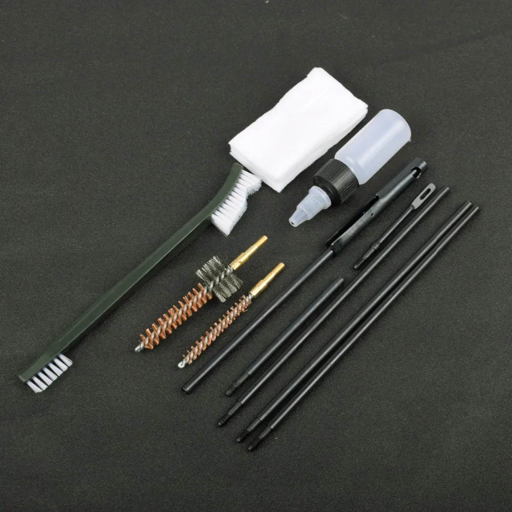 10 Piece .22 22LR .223 556 Airsoft M4 M16 Rifle Gun Cleaning Kit 