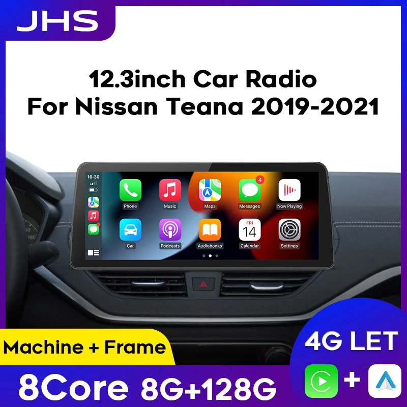 

Автомобильный радиоприемник 12,3 дюйма для Nissan Teana 2019-2021 Android, автомобильный Беспроводной мультимедийный видеоплеер для Carplay, навигация GPS, стерео