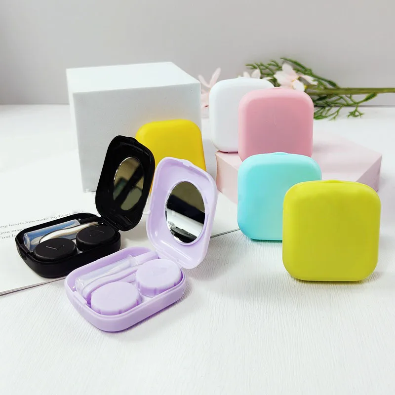 1pcs Contact Lens Box Holder Portable Small Lovely Travel Solid Colour