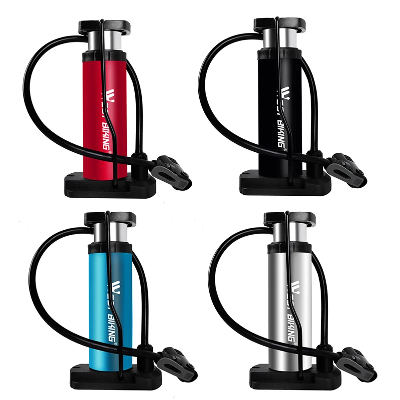 WEST BIKING Bike Pump 100PSI Portable Foot Pump Presta/Schrader Valve Bicycle Tire Inflator Floor Air Pump MTB Bike Accessories