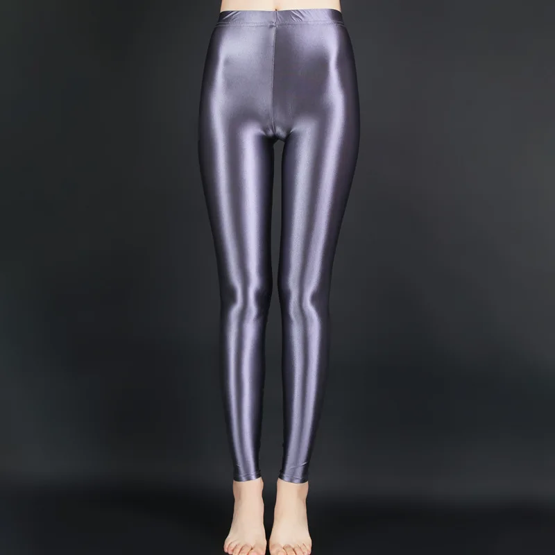 XCKNY satin oil glossy Leggings sexy tight high waist Leggings shiny smooth  pants Stretch hip lift color bodybuilding pants