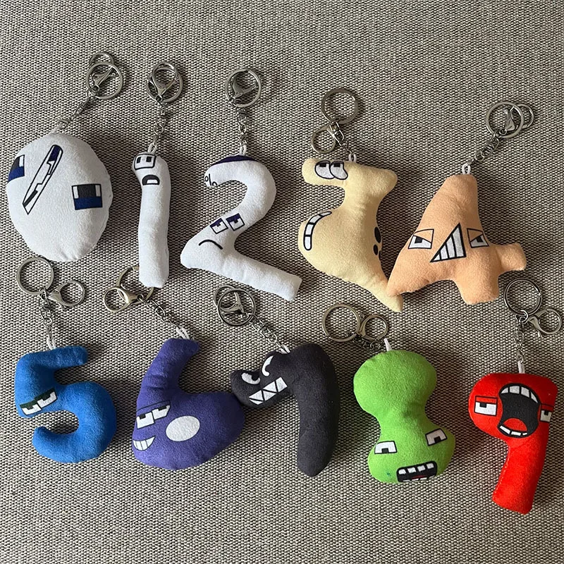 Alphabet Lore Plush Keychain Car Pendant Rear View Mirror