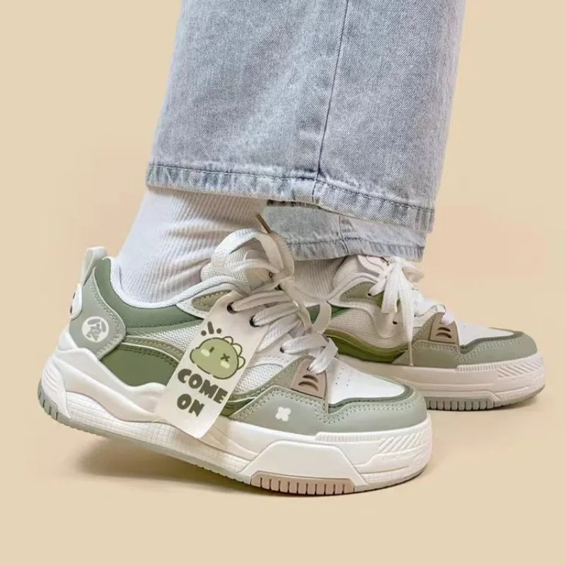 

SHANPA Cute Green Dinosaur Women Sneakers Casual Kawaii Fashion Platform Autumn Athletic Shoes Comfortable Ladies New Footwear