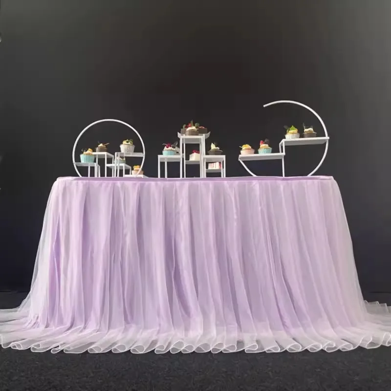 Tulle Table Skirt Tablecloth Tutu Table Skirts for Wedding Birthday Party Baby Shower Banquet Decoration Skirting